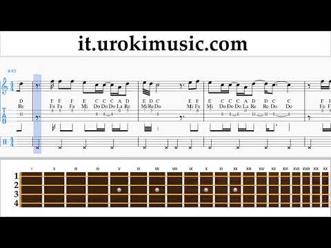 Corso di Ukulele Melodia Ozuna - Siguelo Bailando Tablature Tab um-i276