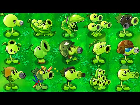 PvZ 2 Mod All Green PEA Plants LEVEL 999999 Power-Up! vs Ancient Egypt Final Boss