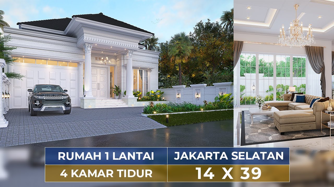 Video 3D Mr. INR 1393 Classic Modern House 1 Floor Design - Jakarta