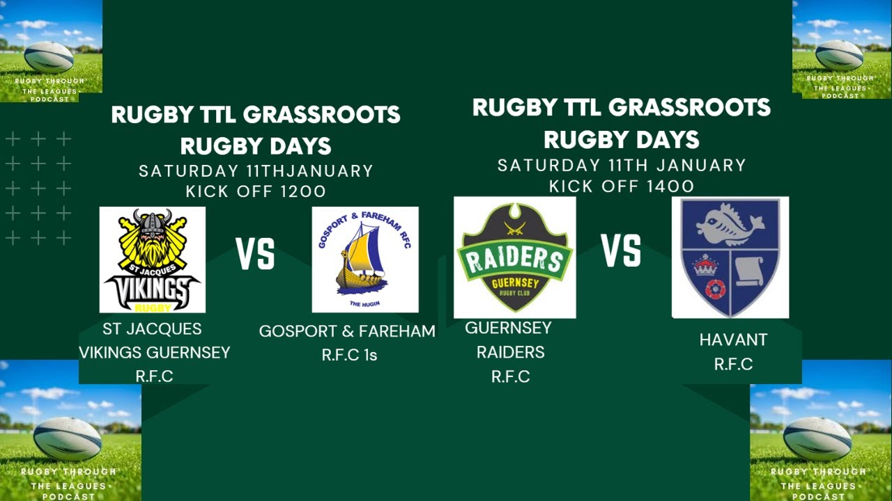 Rugby TTL Grassroots Rugby Days - Guernsey Double Header - 11/01/2025