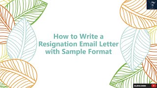Resignation Email Letter with Sample Example Template Format