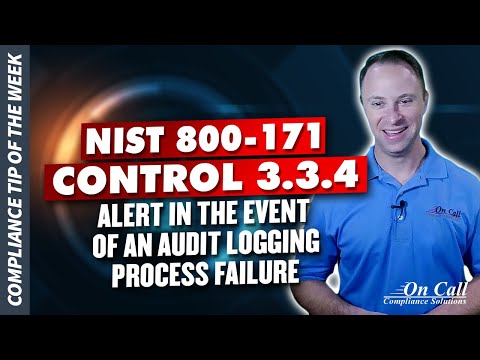 NIST 800-171 Control 3.3.4 Alert in the event of an audit logging process failure.