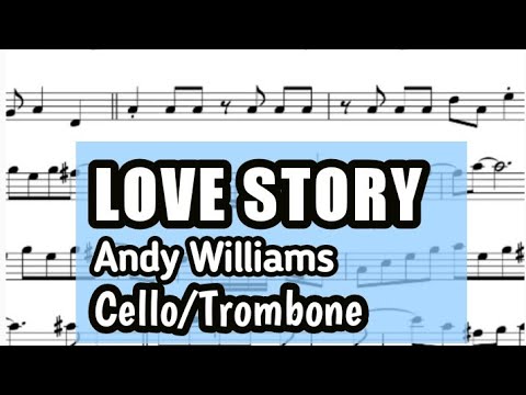 Love Story Cello Trombone Sheet Music Backing Track Play Along Partitura
