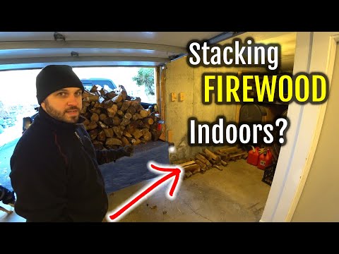 Benefits of & Why I stack Firewood Indoors / Garage | Cordwood Tips | NH Homestead