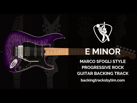 Marco Sfogli Style Progressive Rock Guitar Backing Track in E Minor | 150 BPM