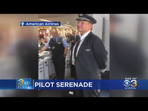 Pilot Brought To Tears As Choir Sings To Him After Retirement Flight