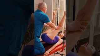 Manual back correction, "cracking," and stretching for Marcel #chiropractic