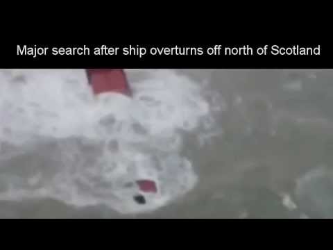 Massive wave hits Ship and sinks in north Sea  .2015