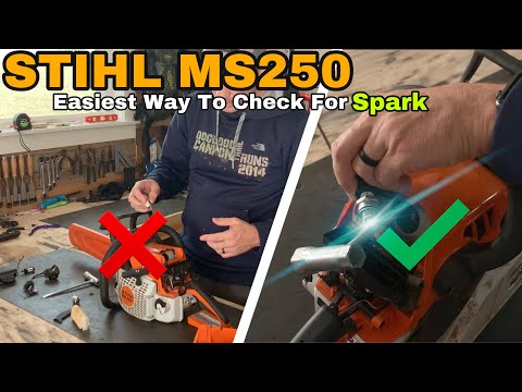 STIHL MS250 Chainsaw How To Check For Spark Hack: Ignition Coil, Spark Plug, Wire Check