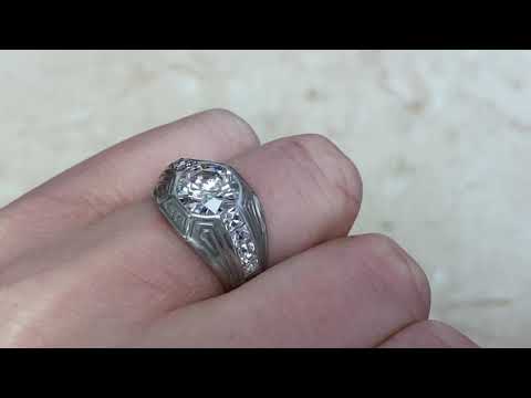 Art Deco 2.00CT Old European Cut Diamond Engagement Ring - Pittston Ring - Hand Video