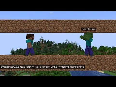 Naming a zombie Herobrine then dying in a server