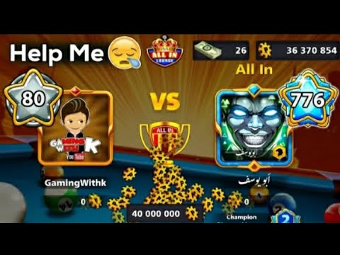 Level 80 Vs Level 776 😭 Table All in 8 Ball pool + Berlin indirect Denial- GamingWithK