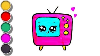 How To Draw Television Easy Drawing For Kids and Toddlers