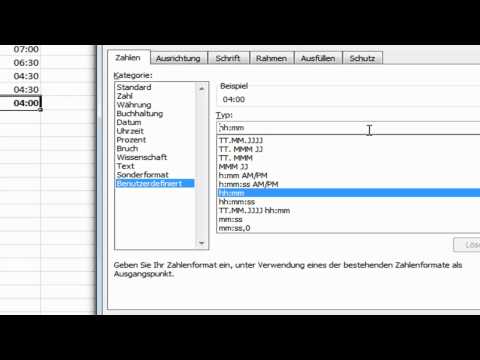 Video-Tutorial Excel: Stunden addieren