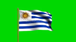 Uruguay National Flag | World Countries Flag Series | Green Screen Flag | Royalty Free Footages