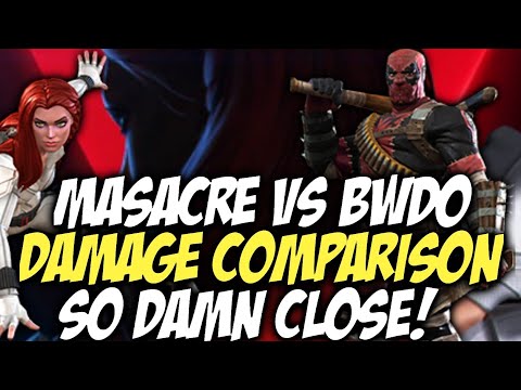Masacre VS Black Widow Deadly Origin Damage Comparison | So Close! | Marvel Contest Of Champions