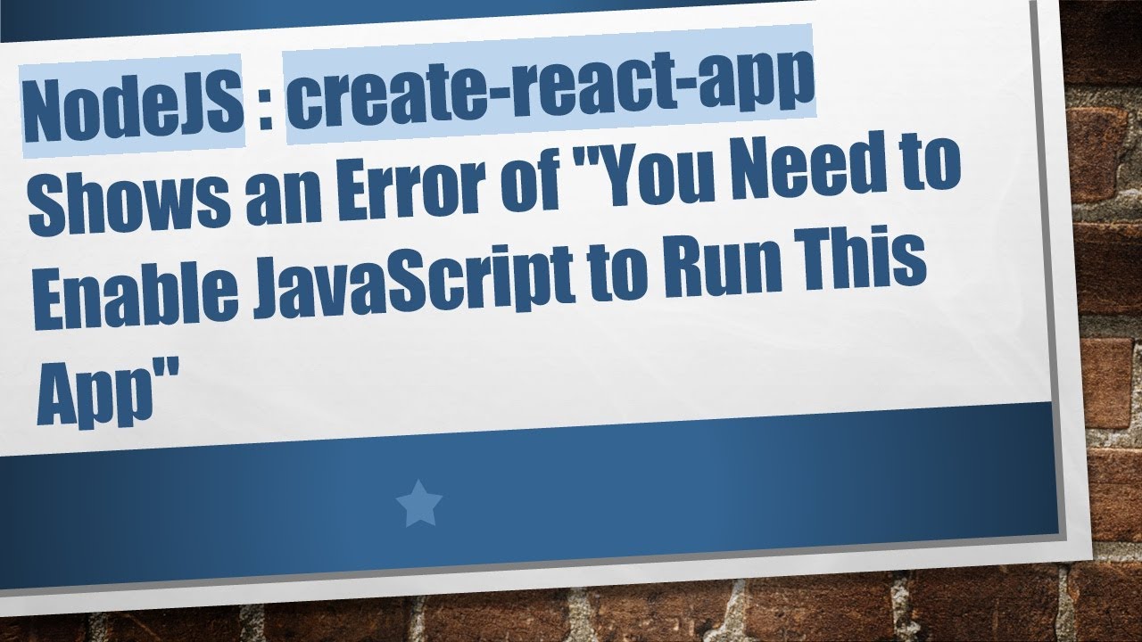 NodeJS : create-react-app Shows an Error of 
