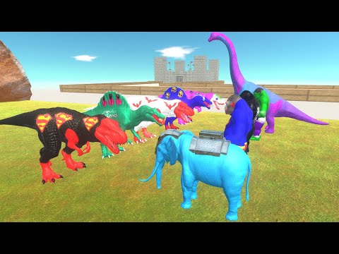 SPEED RACE CHAMPIONSHIP️ SUPERHERO DINOSAURS DEATH RUN JAIL THANOS - Animal Revolt Battle Simulator