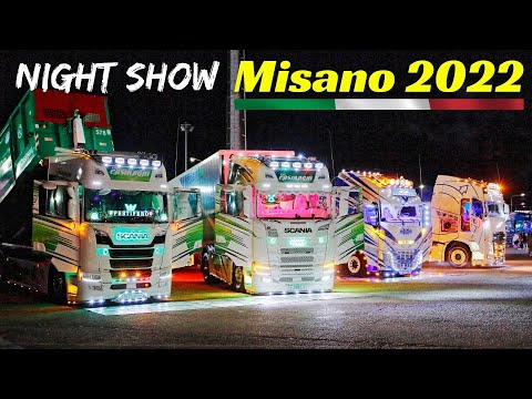 Misano 2022 Camion Decorati/Custom Trucks Night Show - Weekend del Camionista - V8 Open Pipes Sound!