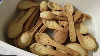 Edible spoons using whole grain flour