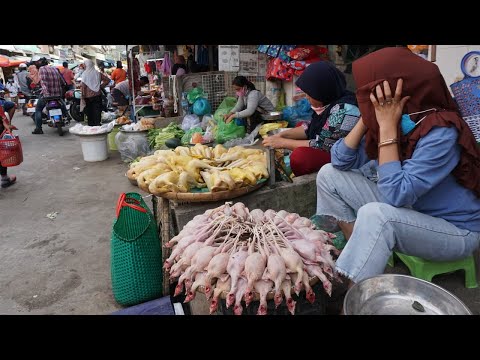 Morning Daily Life Style @Phsa Kilometer7 - Walk Around Street Food at Phsa Chrang Chom Resh