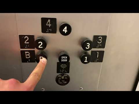 Vintage Otis Black Button Traction Elevator @ Seitz Materials Research Lab UIUC, Urbana, IL