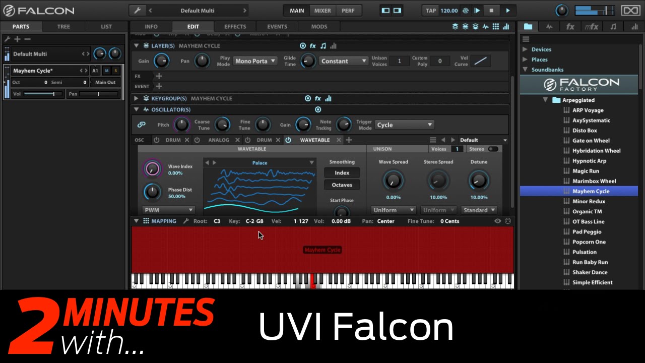 UVI Falcon VST/AU plugin in action - YouTube