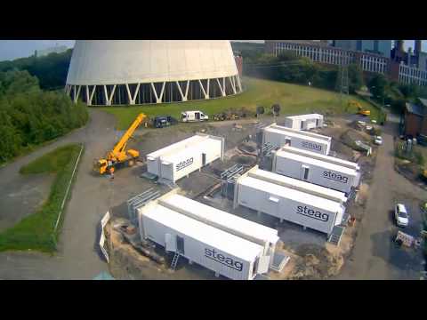 Zeitraffer Video vom Aufbau des STEAG Großbatterie-Systems