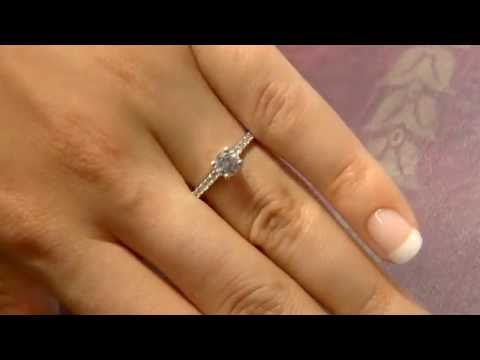 PR1015 Simple Pave Set Engagement ring