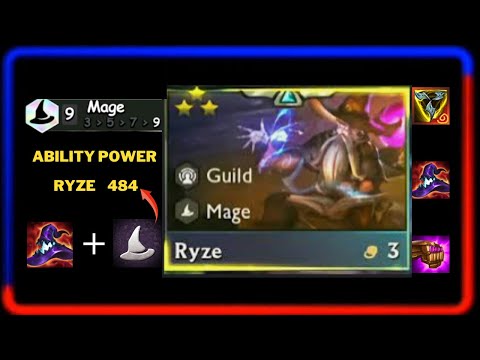 9Mage Ryze 3 Star ⭐⭐⭐ - Mage Ability Power Ryze 484 | TFT Set 7
