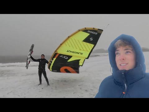 Kitesurfen im Blizzard Sturm Elli // 28 Meter Sprung (09.01.2026 Nordsee)
