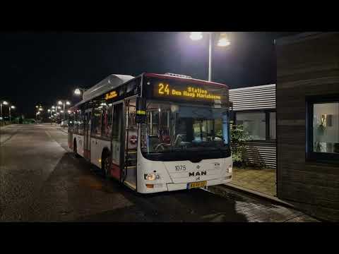 HTM lijn 24: Den Haag Kijkduin - Station Den Haag Mariahoeve | Omleiding | HTM 1075 | 2022