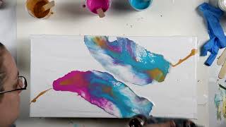 (907) AMAZING Pink and Blue Feather Dutch Pour!