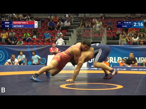 Qual. FS - 96 kg: F. AKTURK (TUR) df. S. HOVSEPYAN (ARM), 6-2