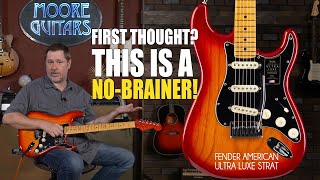 Video thumbnail for First Look! Fender American Ultra Luxe Stratocaster by MooreMusicGuitars