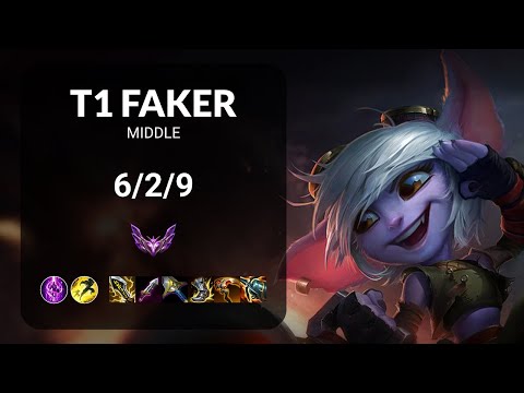 T1 Faker Tristana vs Lissandra MIDDLE - KR  Patch 13.14