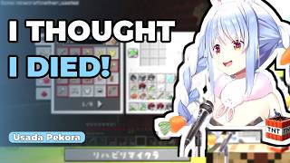 Pekora Goes Full ALPHA Mode in Hardcore Minecraft and Thinks She Died 【Hololive】