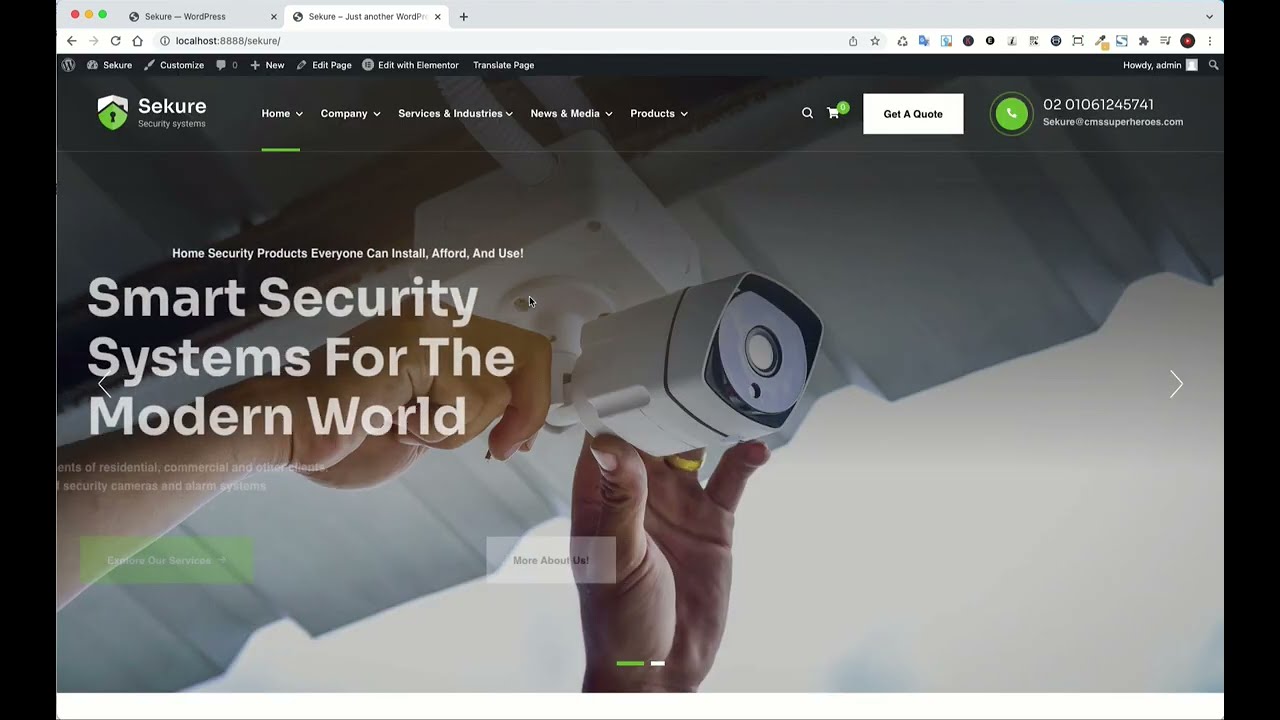Sekure WordPress Theme: Theme, Plugins & Demo Content Installation