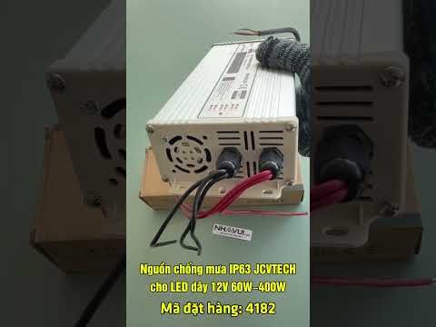 Nguồn chống mưa IP63 JCVTECH cho LED dây 12V 60W–400W