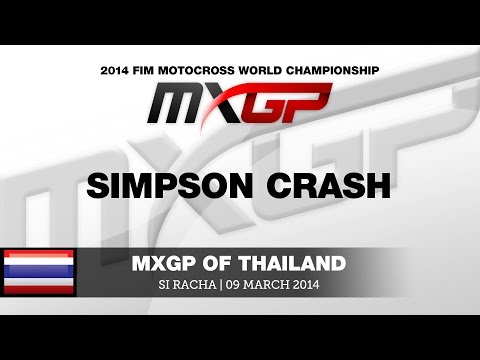 MXGP of Thailand 2014 Shaun Simpson Crash - Motocross