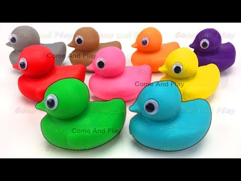 Learn Colors with Play Doh Ducks and Clay Foam Surprise Toys