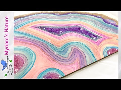 126]  Adding SPARKLE & Resin to a Fantasy Alcohol Ink Geode  - Ampersand Artist Panels Video