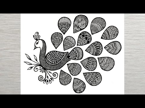 How to draw Mandala for Beginners Peacock mandala art peacock drawing stepbystep doodle art