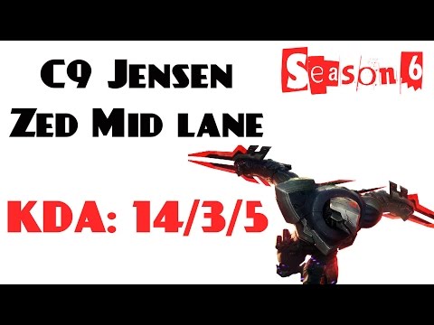 NA Challenger LOL - C9 Jensen - Zed Mid lane ft  Hi Im Gosu, C9 Sneaky, Bunny Fufuu (Feb 11, 2016)