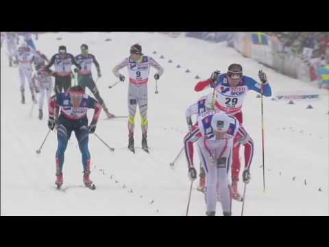 Northug, Bauer, Olsson (swedish comments) 50km classic mass start finish VM Falun 2015