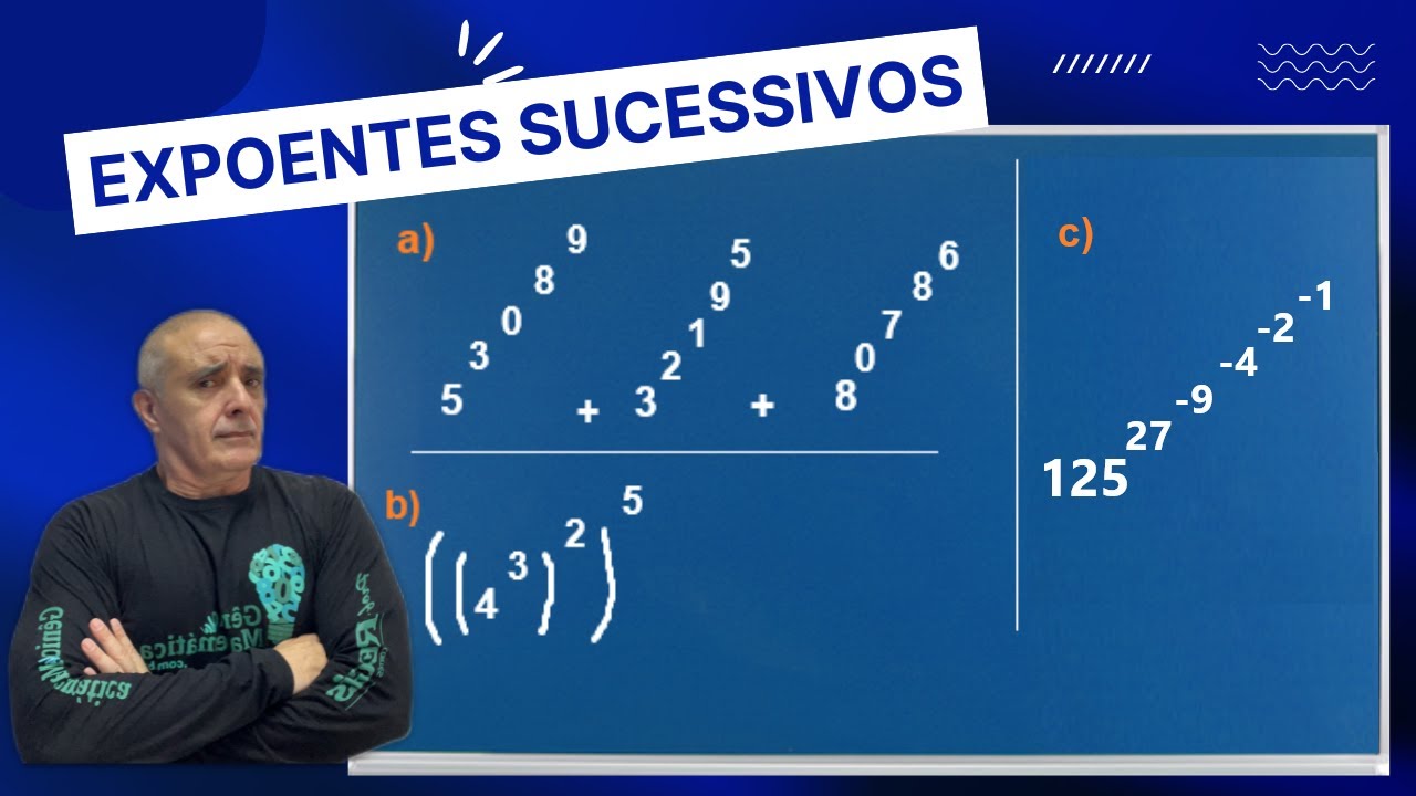 Expoentes Sucessivos 3 exercícios Resolvidos passoa a passo