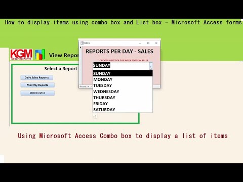 How to display items in a Combo box using Microsoft Access   Forms