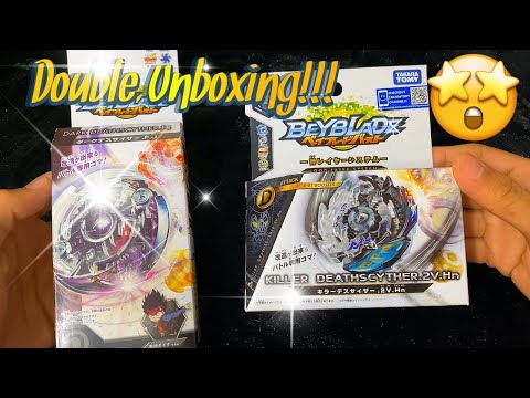 Dark Deathscyther & Killer Deathscyther DOUBLE UNBOXING/Review - Beyblade Burst Evolution!
