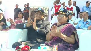 14.01.2024: Governor witnesses the spectacular Air Show organized by IAF at Marine Drive in Mumbai;?>