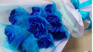 How to make  Ribbon Flower Bouquet at Home step by step tutorial | Easy Flower Bouquet 💐